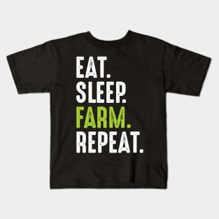 Eat Sleep Farm Repeat Kids T-Shirt